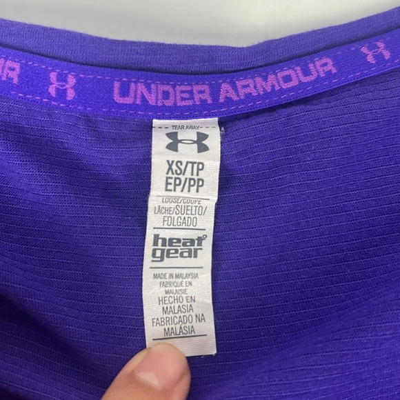 Under armour lot bundle purple yellow short sleeve athletic  sporty tshirt sz XS - Picture 4 of 14